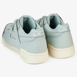 Baskets en Cuir Workout Logo céladon bleues-Reebok Outlet