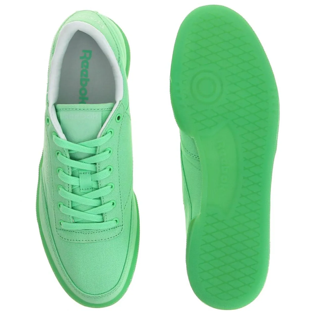 Femme Reebok Baskets^Baskets en Toile Club C 85 Canvas vertes