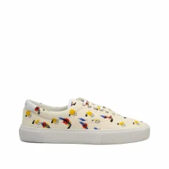 Baskets en toile imprimée blanches-Saint Laurent Best
