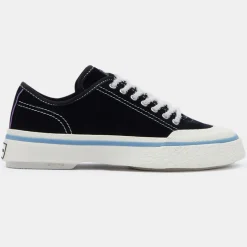 Baskets en Velours de Cuir Laguna blanc/noir-Eytys