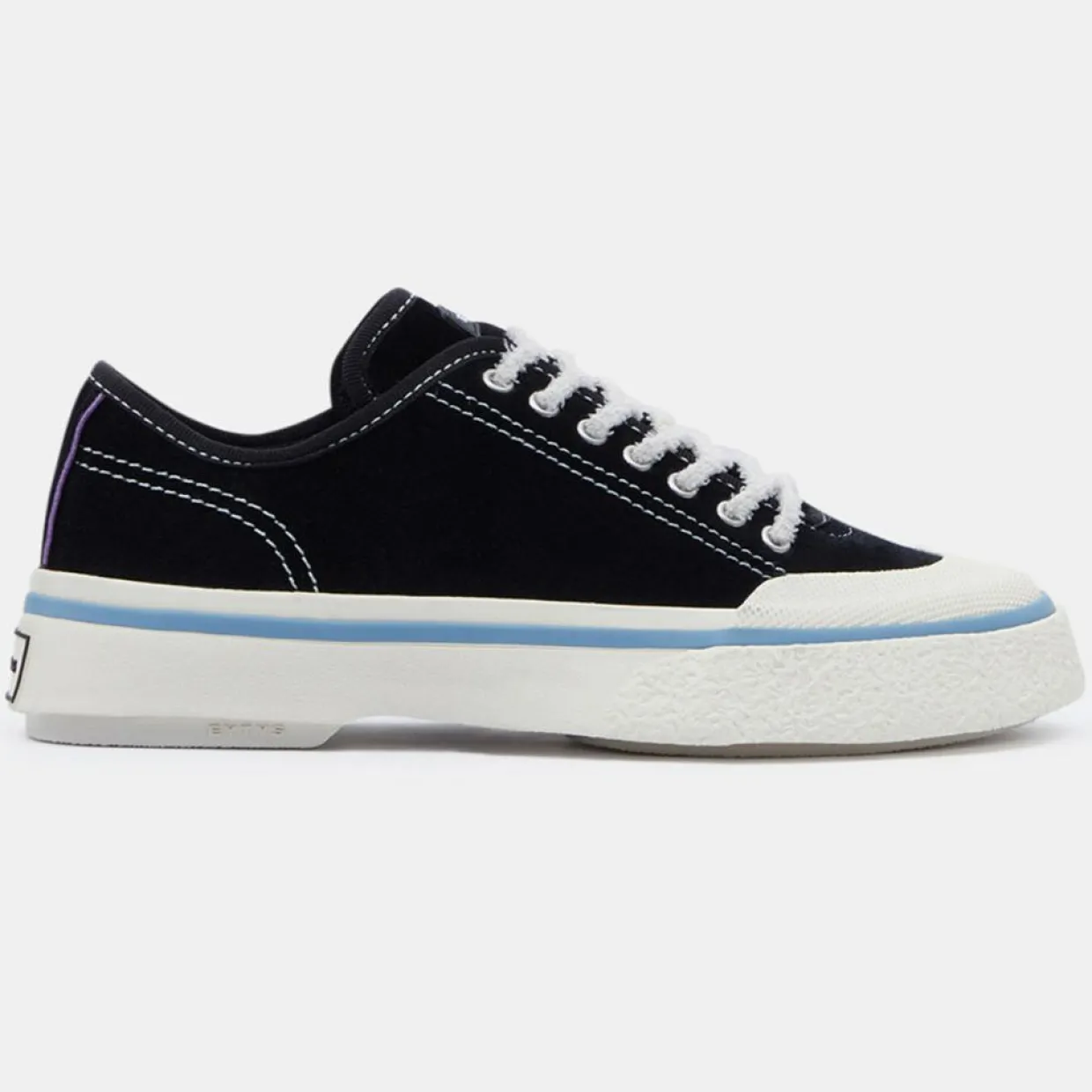 Baskets en Velours de Cuir Laguna blanc/noir-Eytys