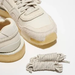 Femme Clarks Baskets^Baskets en Velours de Cuir Tor Run écrues