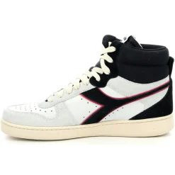 Baskets en Velours de Cuir Magic B blanc/noir-Diadora Clearance