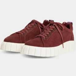 Femme Eytys Baskets^Baskets en Velours de Cuir Odessa bordeaux