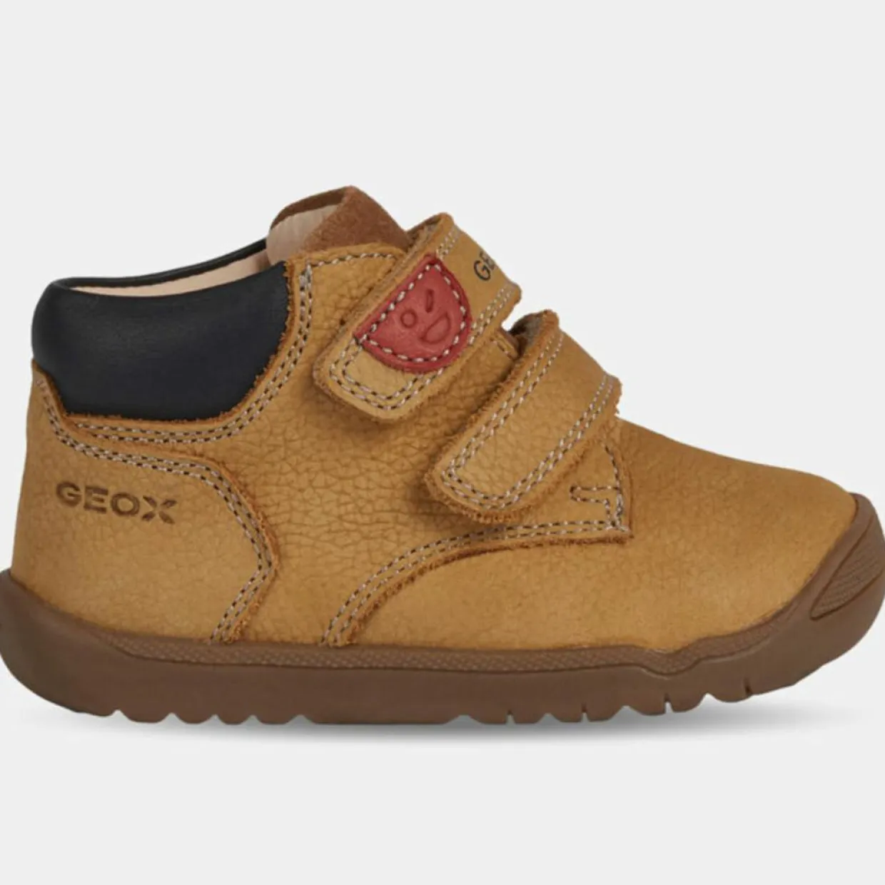 Enfant Geox Garçon^Baskets en Velours de Cuir Macchia camel