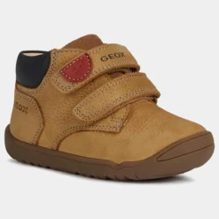 Enfant Geox Garçon^Baskets en Velours de Cuir Macchia camel