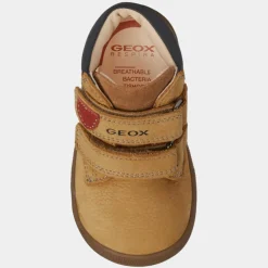 Enfant Geox Garçon^Baskets en Velours de Cuir Macchia camel