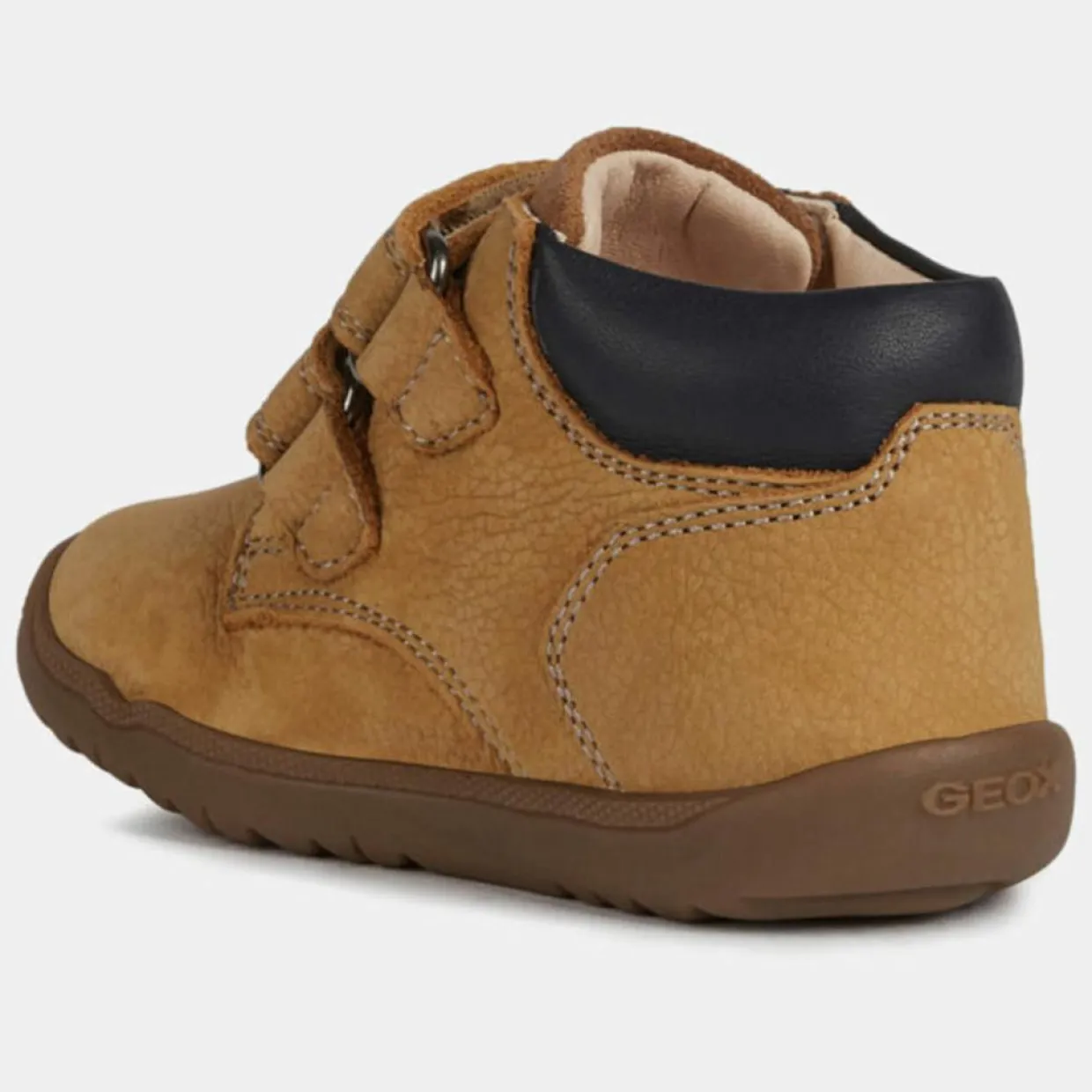 Enfant Geox Garçon^Baskets en Velours de Cuir Macchia camel