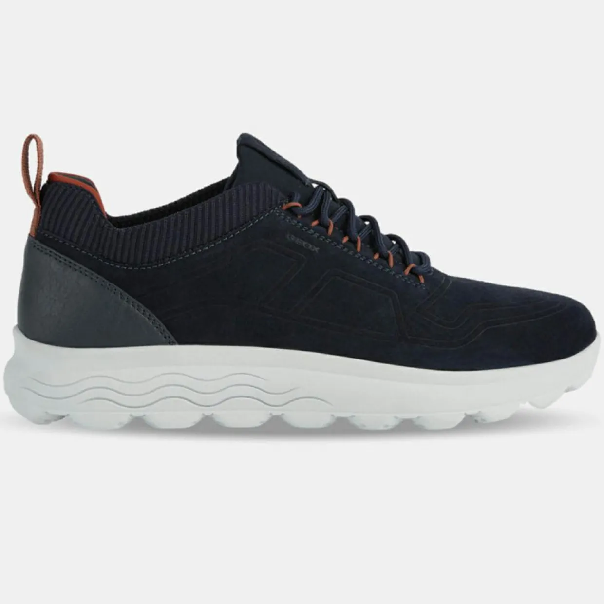 Baskets en Velours de Cuir Spherica bleu marine-Geox Sale