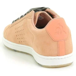 Femme Le Coq Sportif Baskets^Baskets en Velours de Cuir Courtset rose moyen