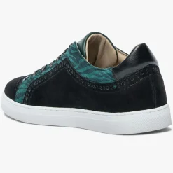 Femme Bocage Baskets^Baskets en Velours de Cuir Lilian vertes