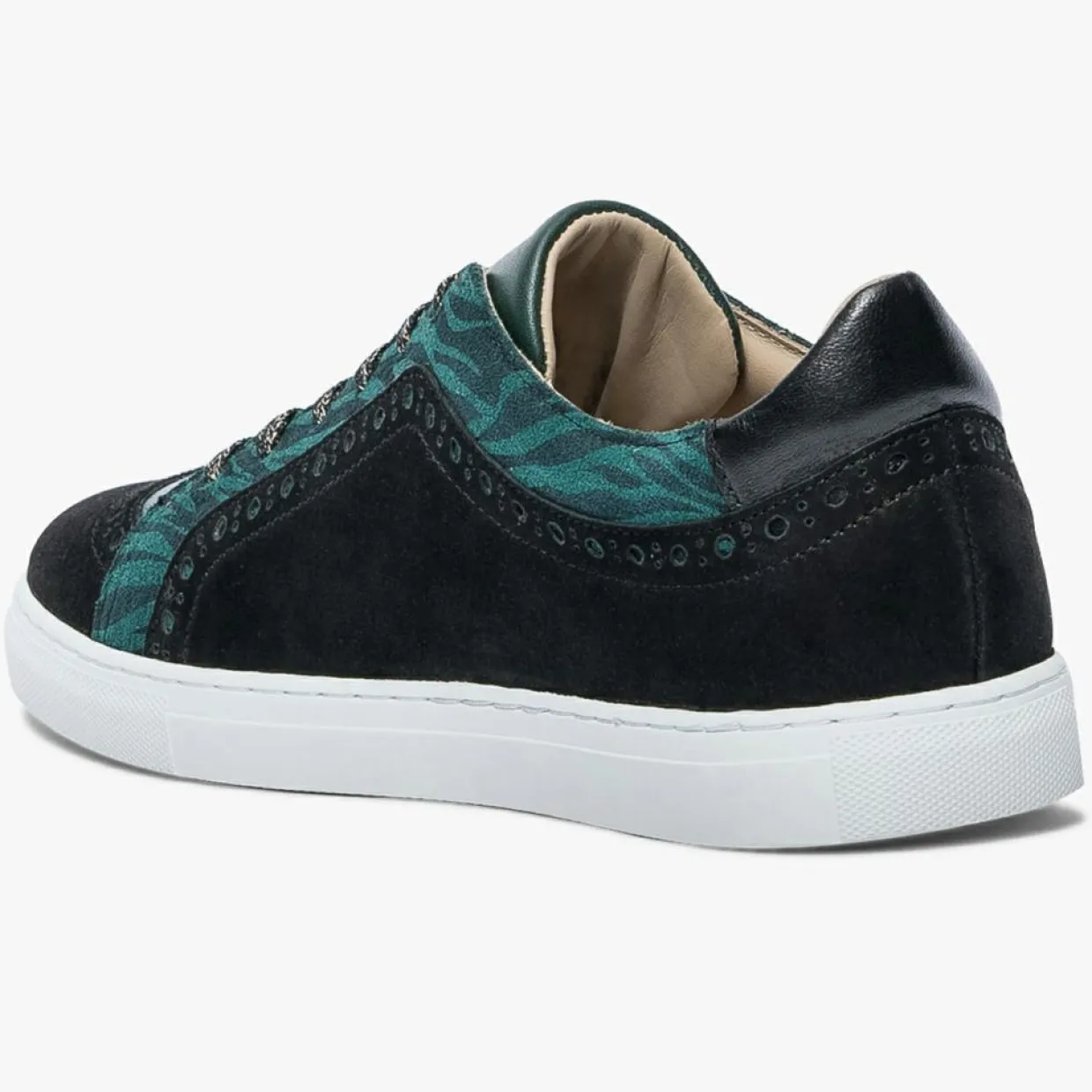 Femme Bocage Baskets^Baskets en Velours de Cuir Lilian vertes