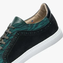 Femme Bocage Baskets^Baskets en Velours de Cuir Lilian vertes