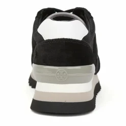 Femme Tory Burch Baskets^Baskets en Velours de Cuir Sawtooth noir/gris/blanc