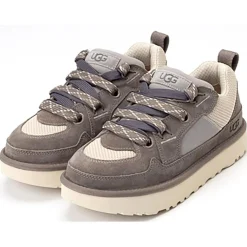 Baskets en Velours de Cuir Lo Lowmel grises-Ugg Clearance