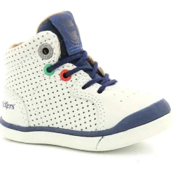 Baskets en Velours de cuir perforé Goodjob blanc cassé-Kickers Sale