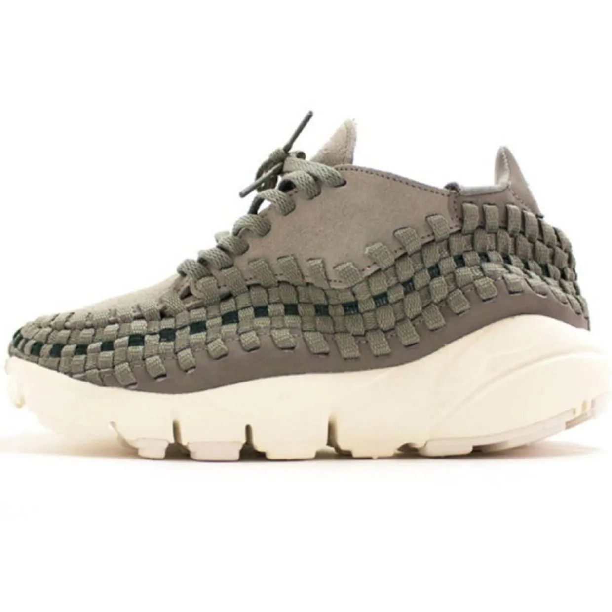 Baskets en Velours de Cuir Wmn Footscape Woven gris/vert/blanc-Nike