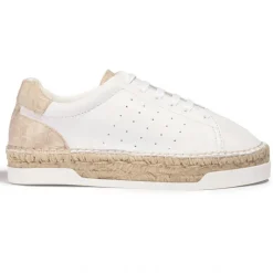 Baskets espadrilles en Cuir Lancry blanc/sable-Canal Saint Martin Clearance