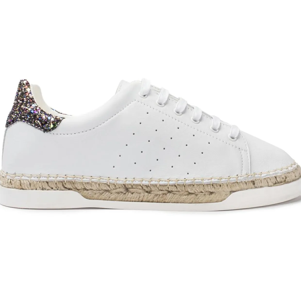 Baskets espadrilles en Cuir Lancry Glitter blanc/multicolore-Canal Saint Martin Sale