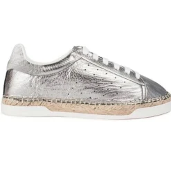 Femme Canal Saint Martin Baskets^Baskets espadrilles en Cuir Lancry argentées
