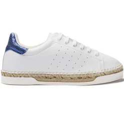 Femme Canal Saint Martin Baskets^Baskets espadrilles en Cuir Lancry Roma blanc/bleu