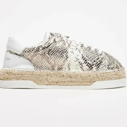 Femme Canal Saint Martin Baskets^Baskets espadrilles en Cuir Lancry python blanc/doré