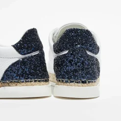 Femme Canal Saint Martin Baskets^Baskets espadrilles en Cuir Lancry glitter blanc/bleu