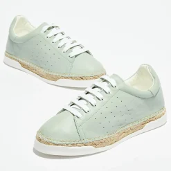 Femme Canal Saint Martin Baskets^Baskets espadrilles en Cuir Lancry vertes