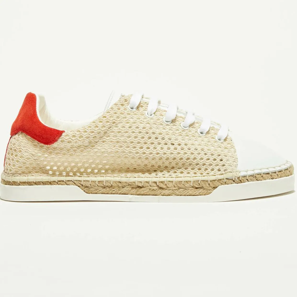 Baskets espadrilles en Cuir & Toile Lancry Beach beiges-Canal Saint Martin Clearance
