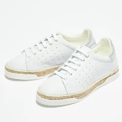 Baskets espadrilles en Cuir Lancry blanc/argenté-Canal Saint Martin Outlet