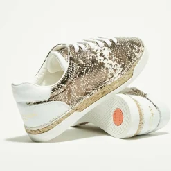 Femme Canal Saint Martin Baskets^Baskets espadrilles en Cuir Lancry python marron