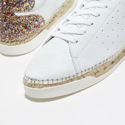 Baskets espadrilles en Cuir Lancry glitter blanc/multicolore-Canal Saint Martin Online