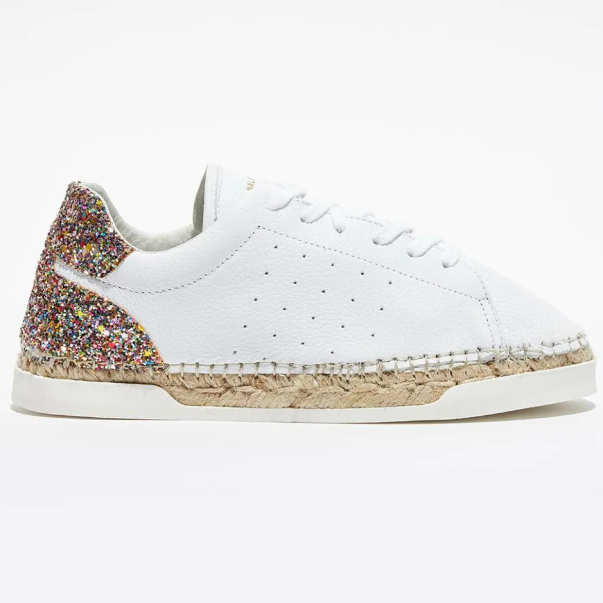 Baskets espadrilles en Cuir Lancry glitter blanc/multicolore-Canal Saint Martin Online