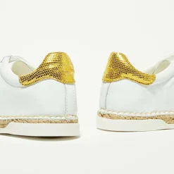 Femme Canal Saint Martin Baskets^Baskets espadrilles en Cuir Lancry Roma blanc/jaune