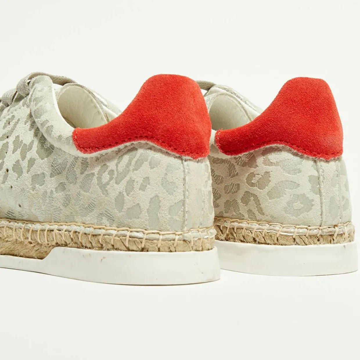 Baskets espadrilles en Cuir Lancry gris/léopard-Canal Saint Martin Online