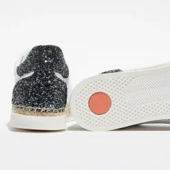 Baskets espadrilles en Cuir Lancry glitter blanc/vert-Canal Saint Martin Online