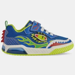 Enfant Geox Garçon^Baskets Inek à scratchs bleu/jaune