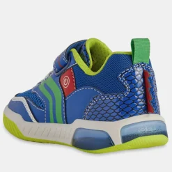 Enfant Geox Garçon^Baskets Inek à scratchs bleu/jaune