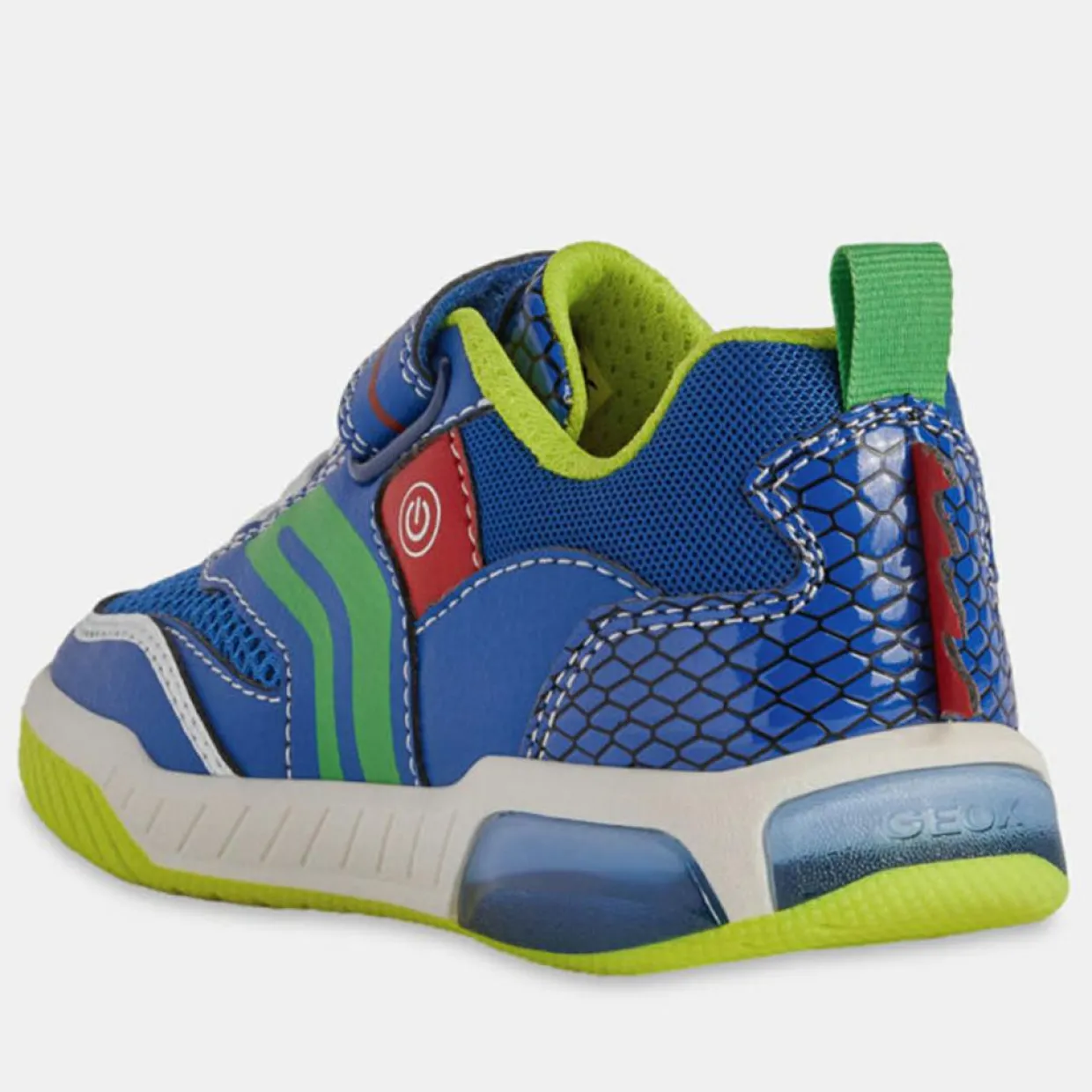 Enfant Geox Garçon^Baskets Inek à scratchs bleu/jaune