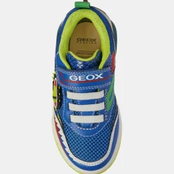 Enfant Geox Garçon^Baskets Inek à scratchs bleu/jaune