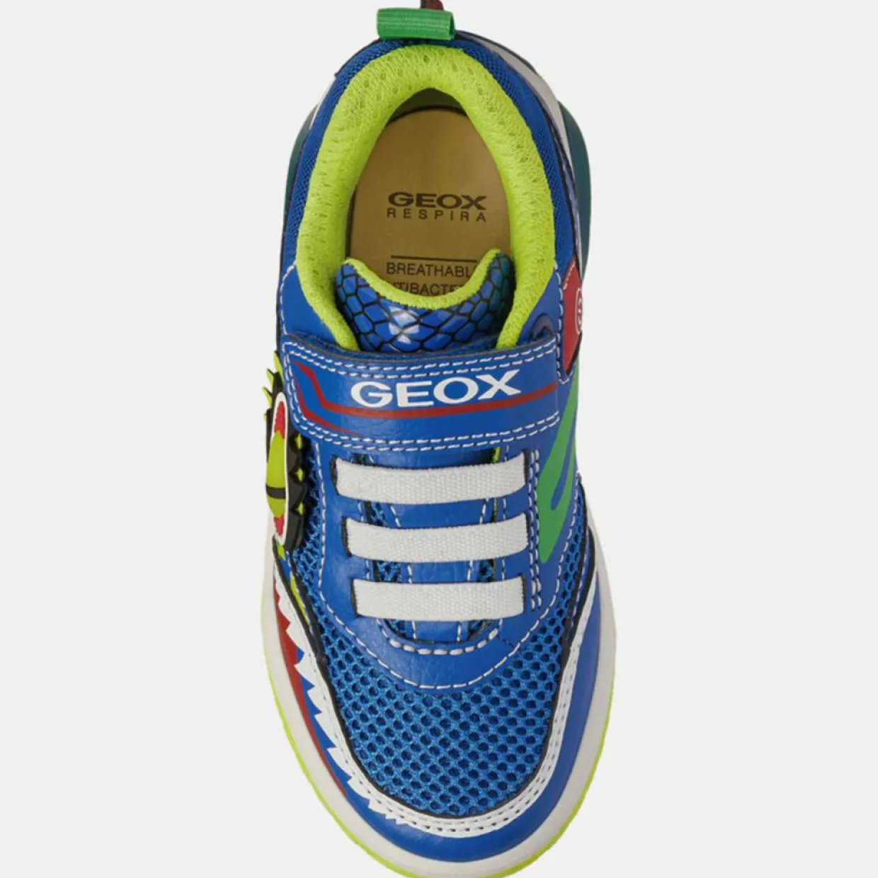 Enfant Geox Garçon^Baskets Inek à scratchs bleu/jaune