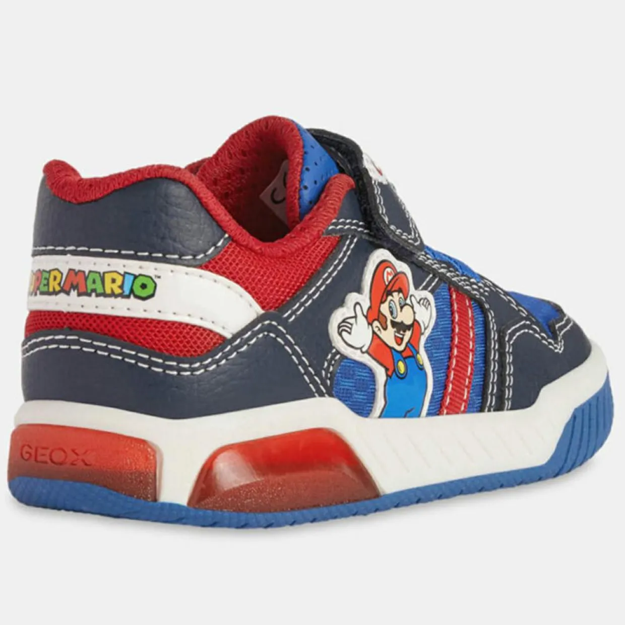 Baskets Inek Mario x Super Mario à scratchs bleu/rouge-Geox Sale