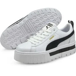 Baskets Mayze Leather blanc/noir-Puma Sale