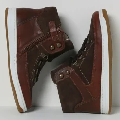 Baskets montantes en Cuir marron foncé-Cyrillus Sale