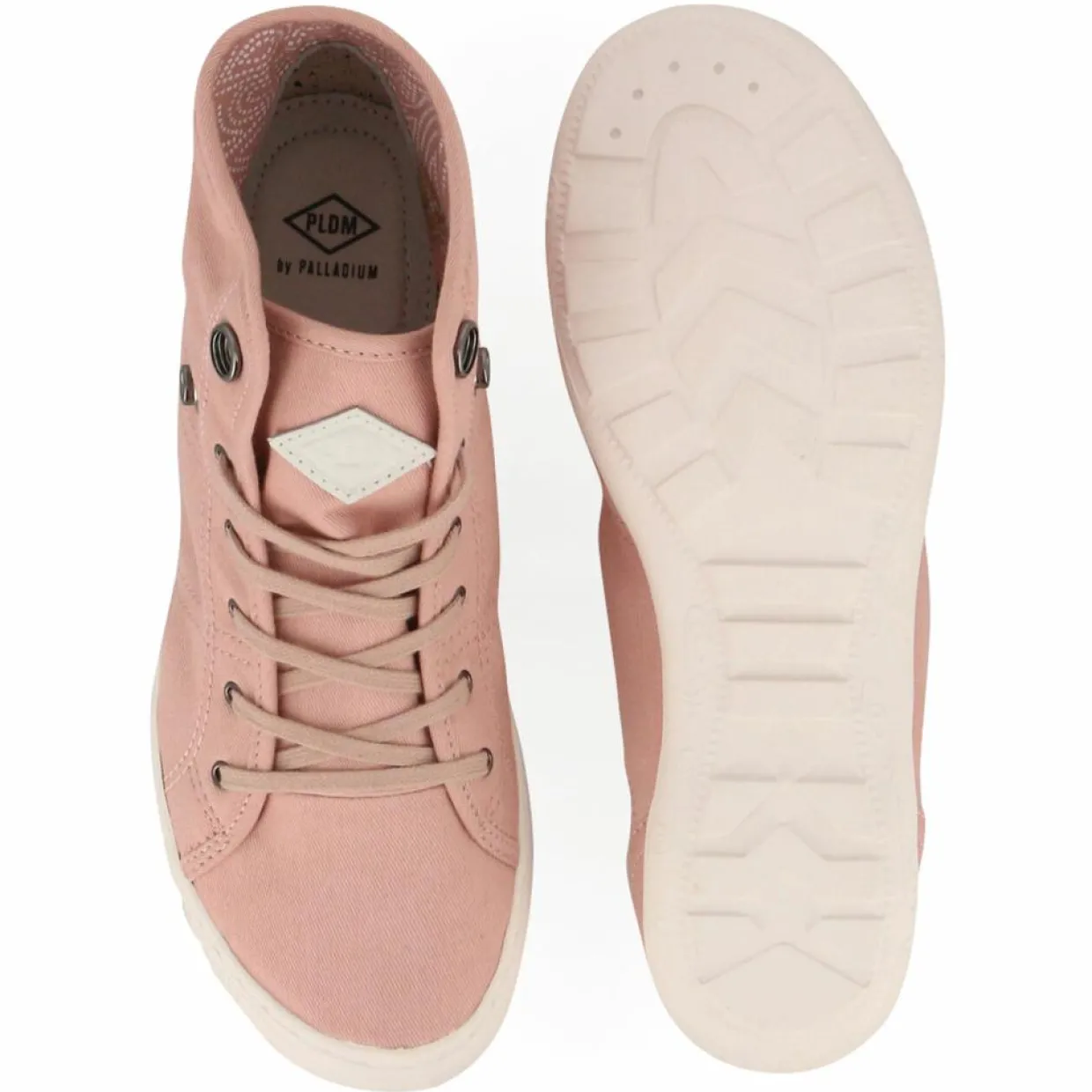Femme Palladium Baskets^Baskets montantes en Twill Gaetane rose clair