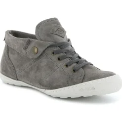 Baskets montantes en Velours de Cuir Gaetane gris moyen-Palladium Online