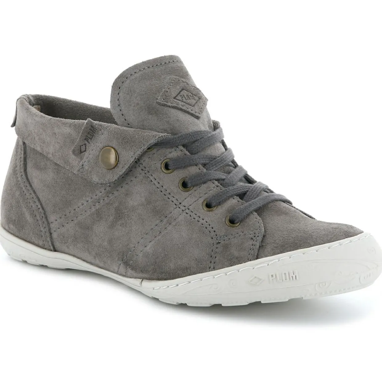 Baskets montantes en Velours de Cuir Gaetane gris moyen-Palladium Online