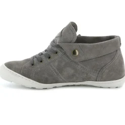 Baskets montantes en Velours de Cuir Gaetane gris moyen-Palladium Online