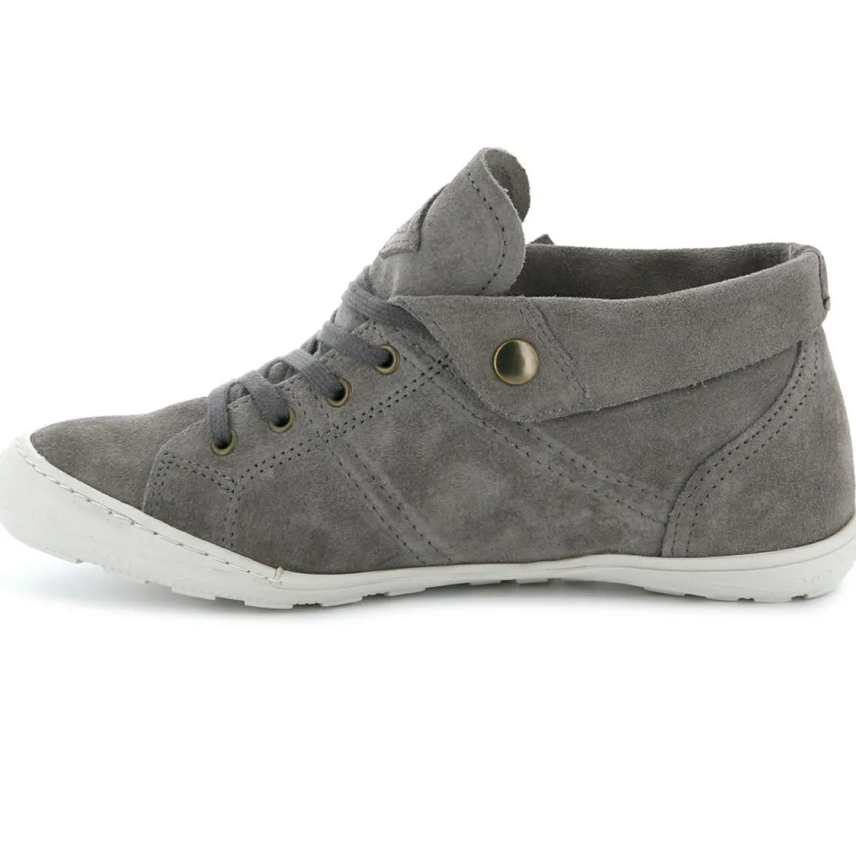 Baskets montantes en Velours de Cuir Gaetane gris moyen-Palladium Online
