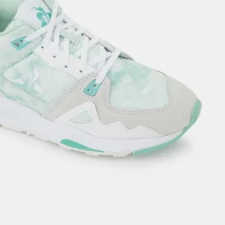 Baskets R1000 blanc/vert-Le Coq Sportif Online